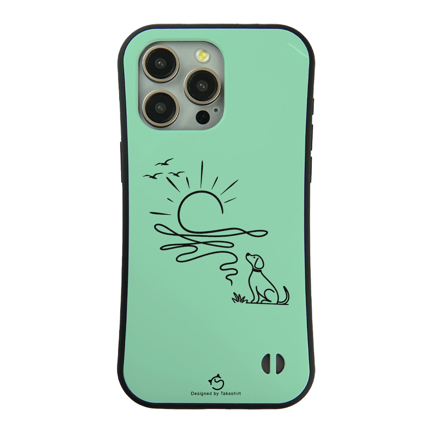 ケース いぬ 犬 イラスト  犬 エコ バッグ 朝日と犬の線画 ケース iPhone8, SE2, SE3 ~ ケースiPhone17シリーズ