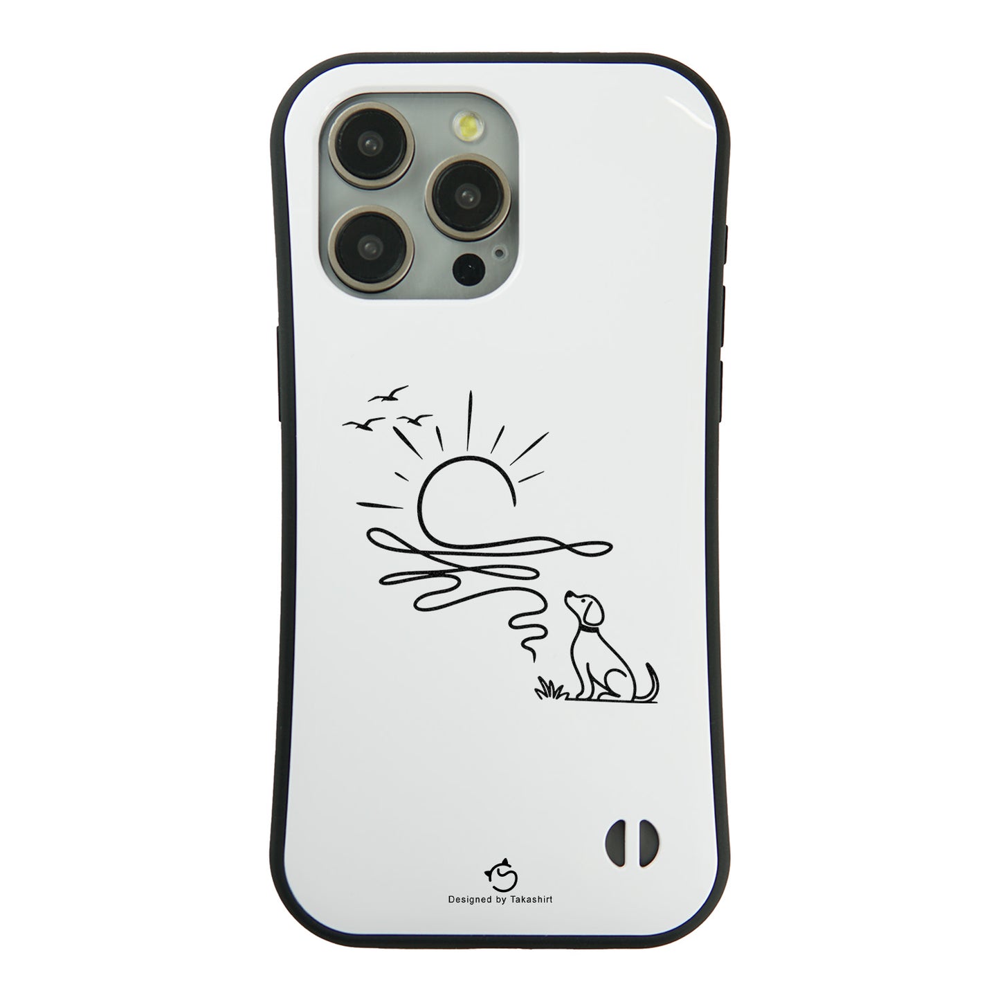 ケース いぬ 犬 イラスト  犬 エコ バッグ 朝日と犬の線画 ケース iPhone8, SE2, SE3 ~ ケースiPhone17シリーズ