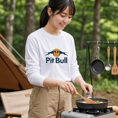 PIT BULL | 犬 ドッグシルエット スポーティ グラフィック ロングTシャツ【ドッグオーナー・愛犬家・ストリート系・父の日・プレゼントに最適】