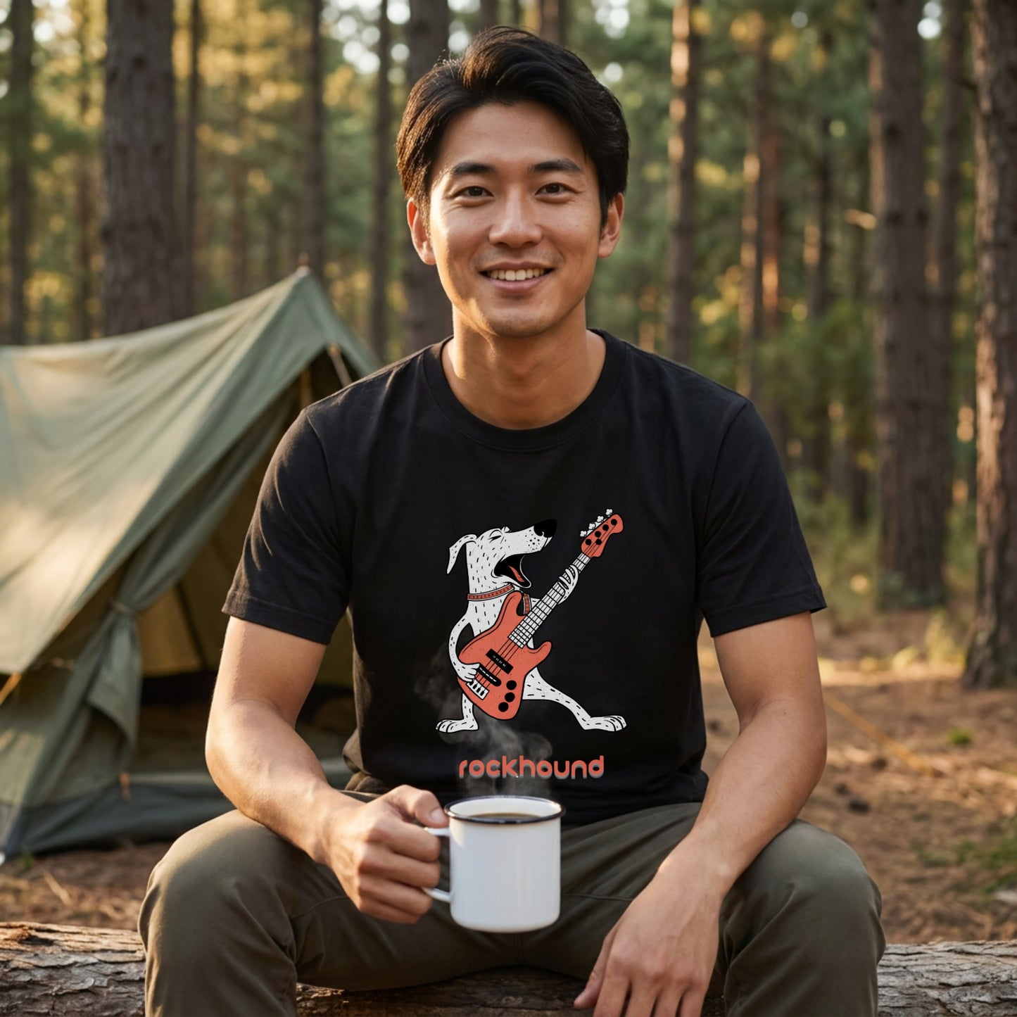 ロック ハウンド 犬 Tシャツ ギター 犬好き ロック 音楽 かわいい おしゃれ 面白い ギフト 人気