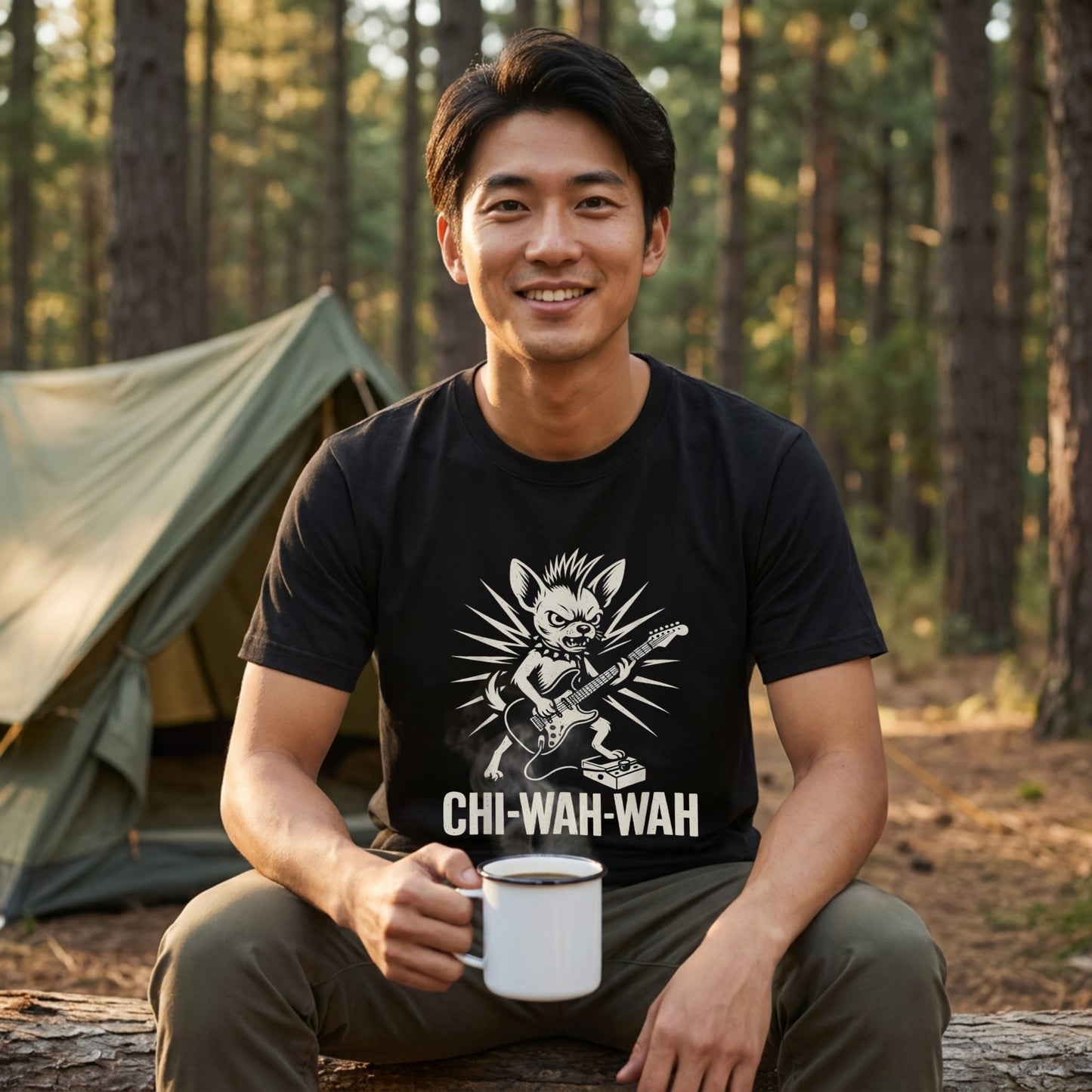Chi-Wah-Wah チワワ ロック ギター Tシャツ｜犬好き・ロック好き・エレキギター・面白い・かっこいいに人気