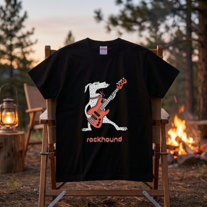 ロック ハウンド 犬 Tシャツ ギター 犬好き ロック 音楽 かわいい おしゃれ 面白い ギフト 人気