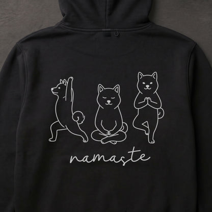 Shiba Inu namaste 柴犬 ヨガ パーカー ｜バックプリント