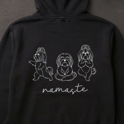 Shih Tzu namaste シーズー ヨガ パーカー ｜バックプリント