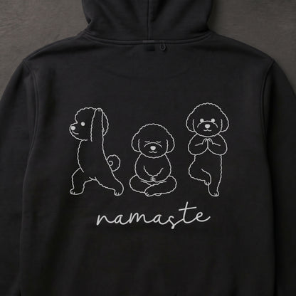 Bichon Frise namaste ビションフリーゼ ヨガ パーカー ｜バックプリント