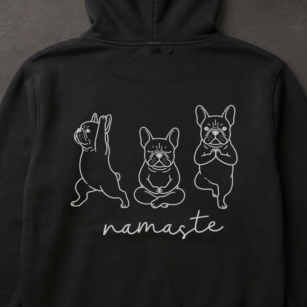 French Bulldog namaste フレンチブルドッグ ヨガ パーカー ｜バックプリント