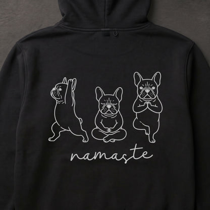 French Bulldog namaste フレンチブルドッグ ヨガ パーカー ｜バックプリント