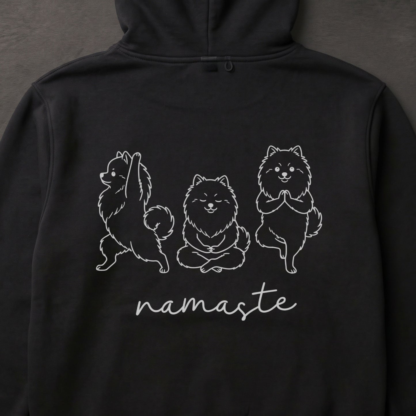 Pomeranian namaste ポメラニアン ヨガ パーカー ｜バックプリント