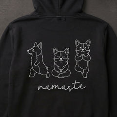 Corgi namaste コーギー ヨガ パーカー ｜バックプリント