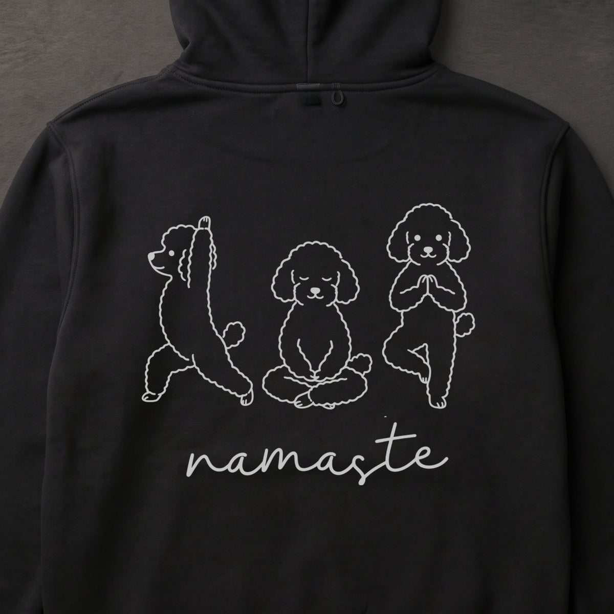 Poodle namaste プードル ヨガ パーカー ｜バックプリント