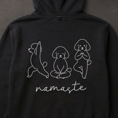 Poodle namaste プードル ヨガ パーカー ｜バックプリント