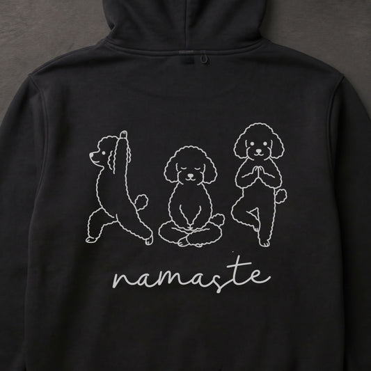 Poodle namaste プードル ヨガ パーカー ｜バックプリント