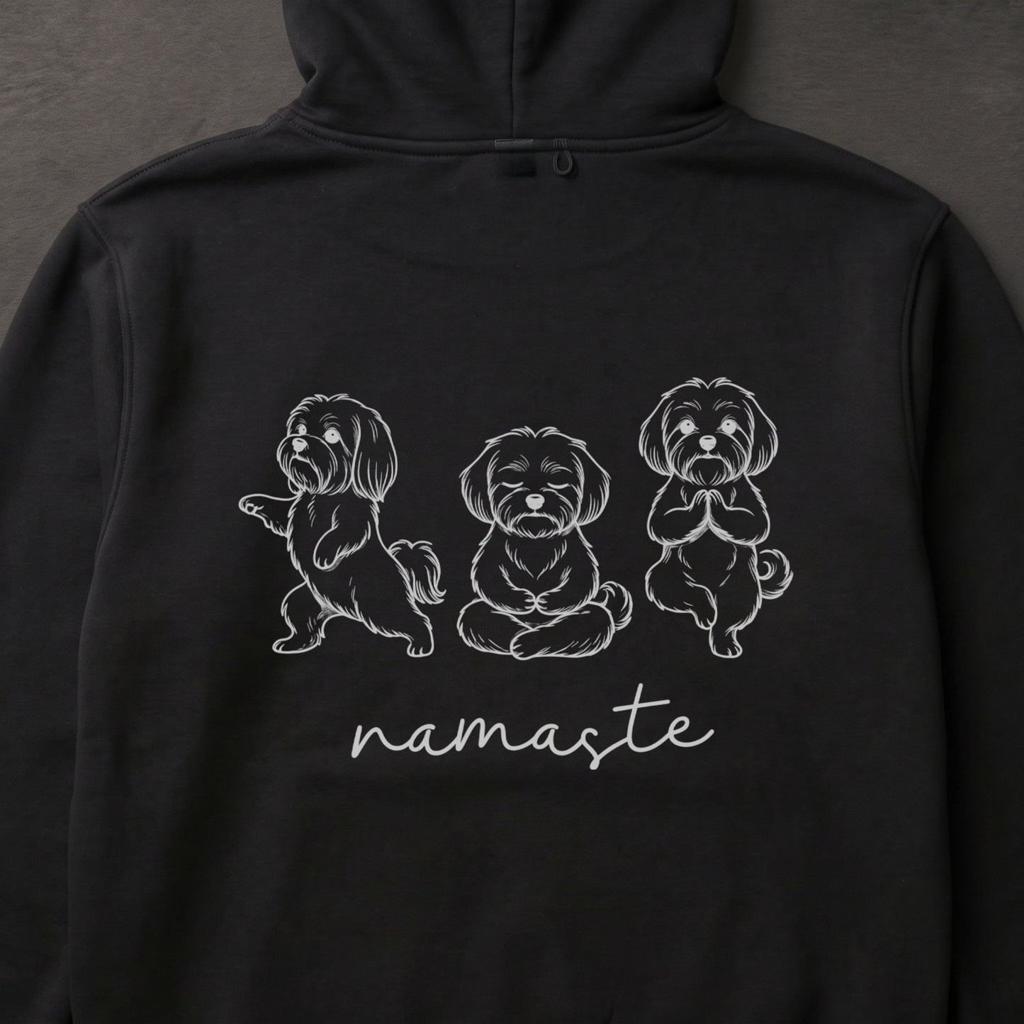 Maltese namaste マルチーズ ヨガ パーカー ｜バックプリント
