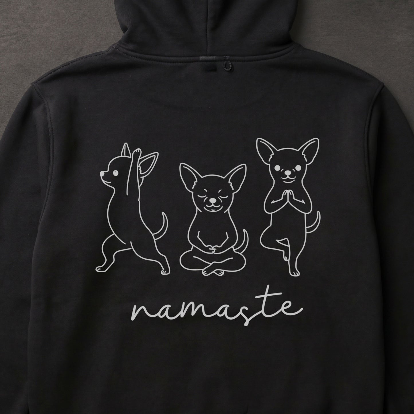 Chihuahua namaste チワワ ヨガ パーカー ｜バックプリント