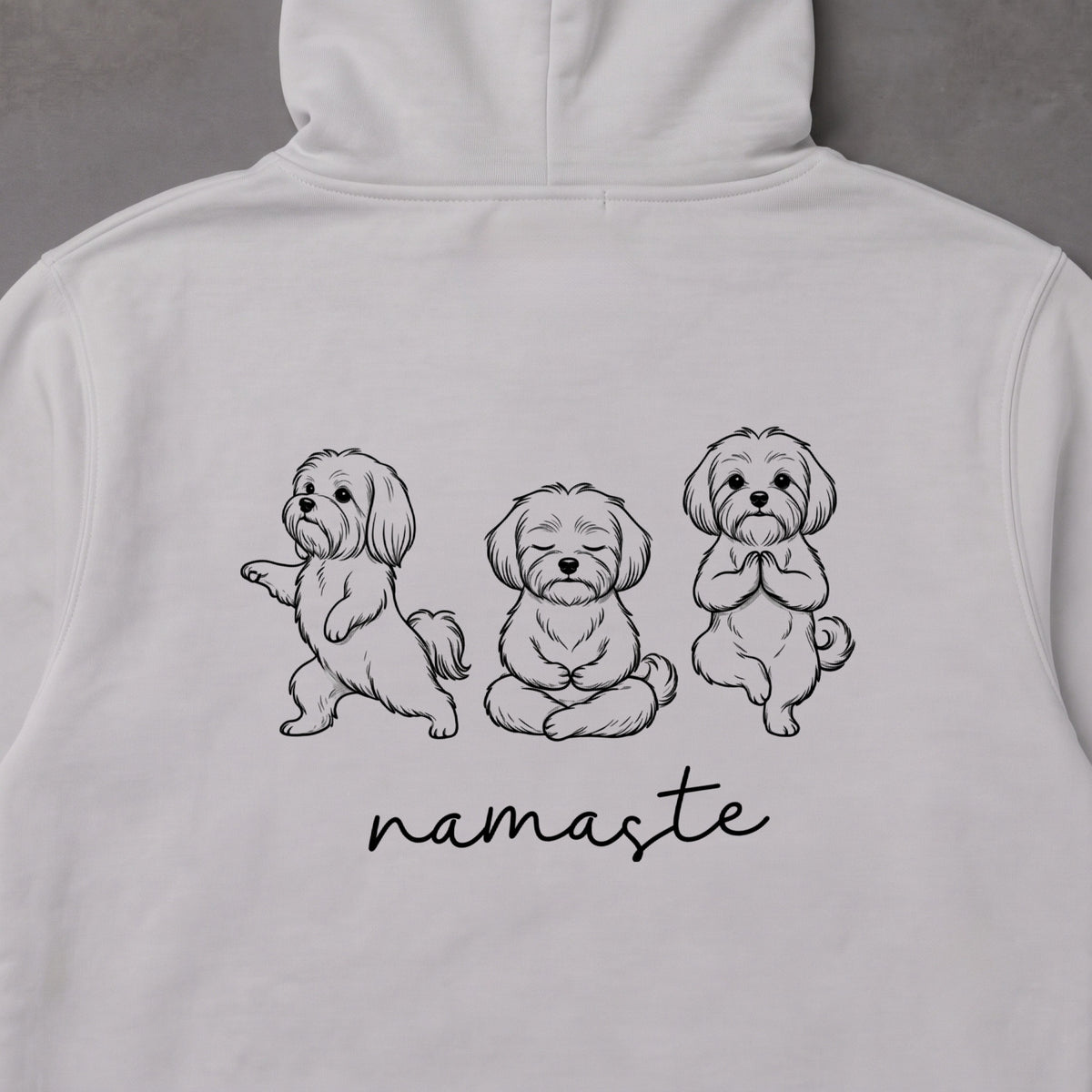 Maltese namaste マルチーズ ヨガ パーカー ｜バックプリント
