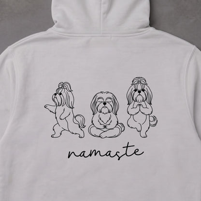 Shih Tzu namaste シーズー ヨガ パーカー ｜バックプリント