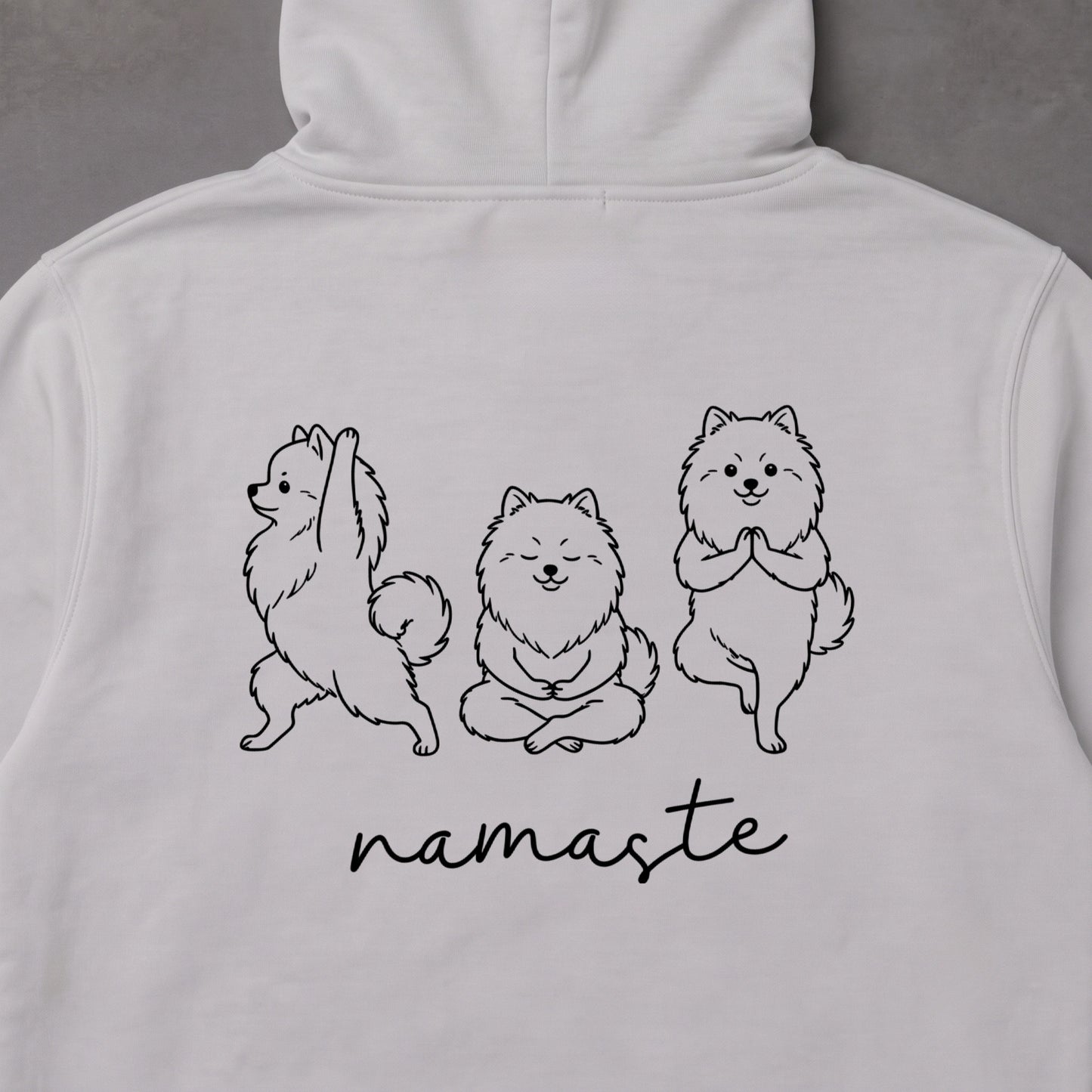 Pomeranian namaste ポメラニアン ヨガ パーカー ｜バックプリント