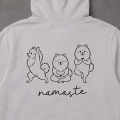 Pomeranian namaste ポメラニアン ヨガ パーカー ｜バックプリント