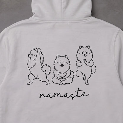 Pomeranian namaste ポメラニアン ヨガ パーカー ｜バックプリント
