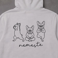 French Bulldog namaste フレンチブルドッグ ヨガ パーカー ｜バックプリント