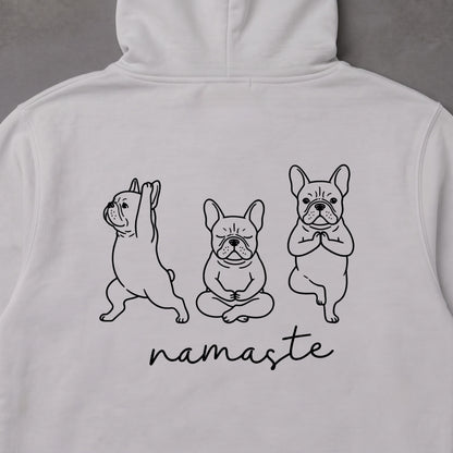 French Bulldog namaste フレンチブルドッグ ヨガ パーカー ｜バックプリント