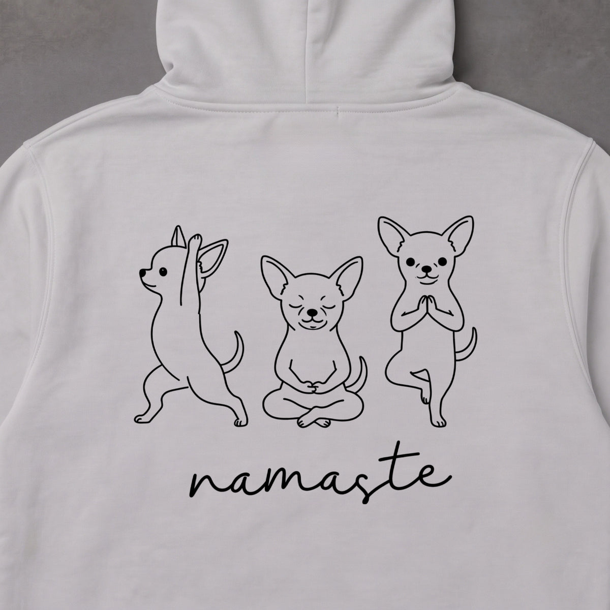Chihuahua namaste チワワ ヨガ パーカー ｜バックプリント