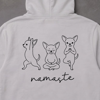 Chihuahua namaste チワワ ヨガ パーカー ｜バックプリント