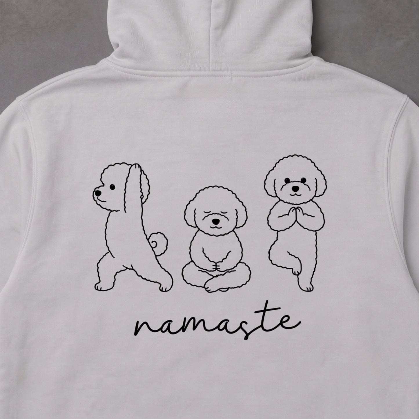 Bichon Frise namaste ビションフリーゼ ヨガ パーカー ｜バックプリント