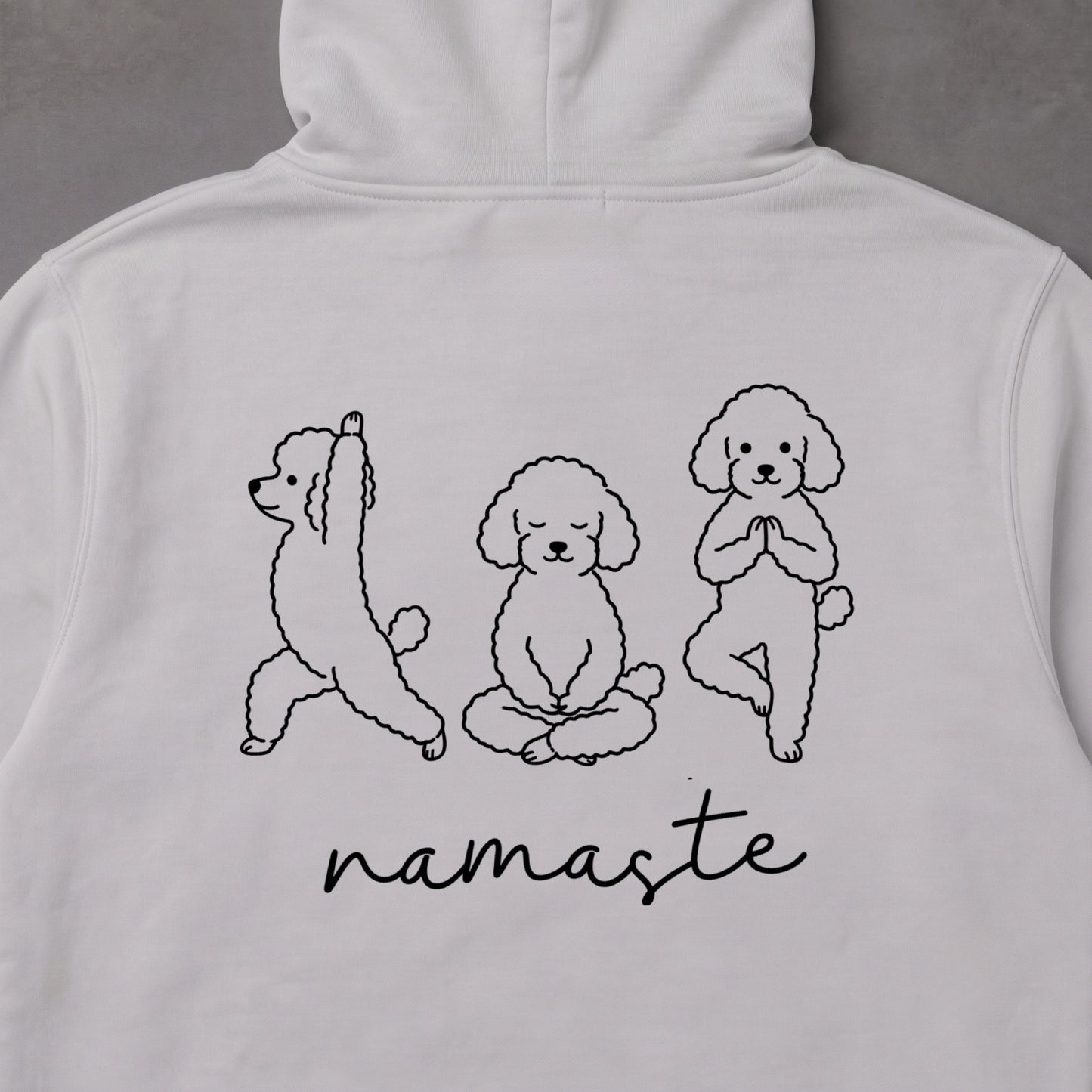 Poodle namaste プードル ヨガ パーカー ｜バックプリント
