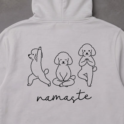 Poodle namaste プードル ヨガ パーカー ｜バックプリント