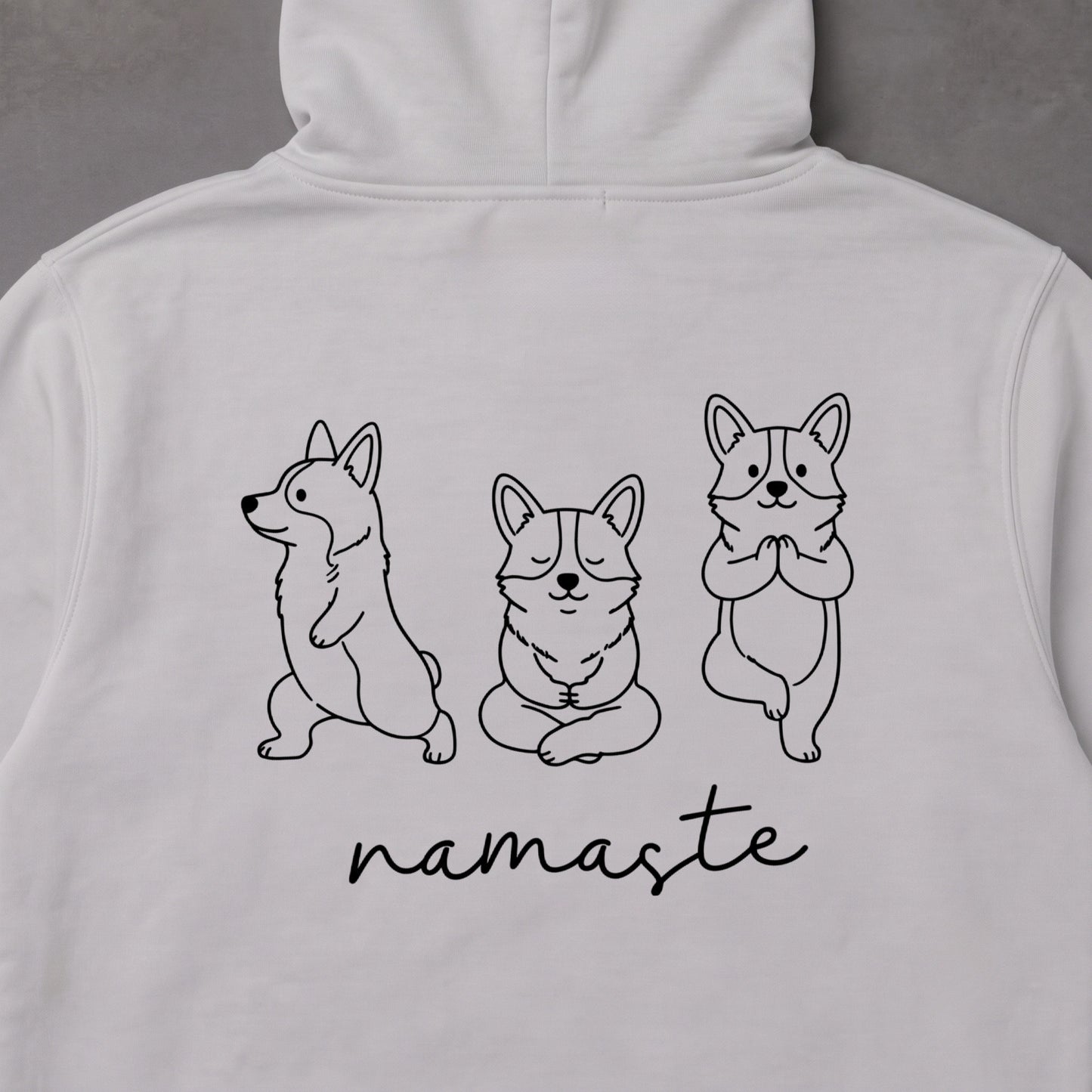 Corgi namaste コーギー ヨガ パーカー ｜バックプリント