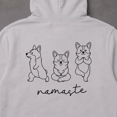 Corgi namaste コーギー ヨガ パーカー ｜バックプリント