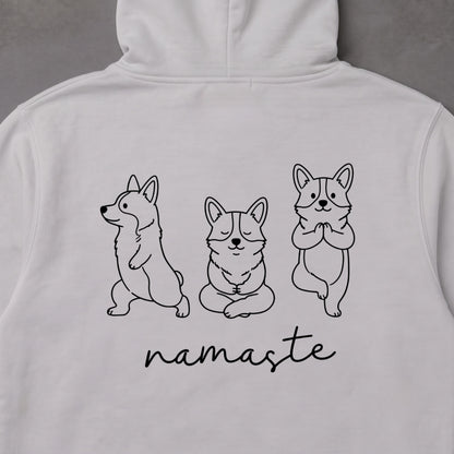 Corgi namaste コーギー ヨガ パーカー ｜バックプリント