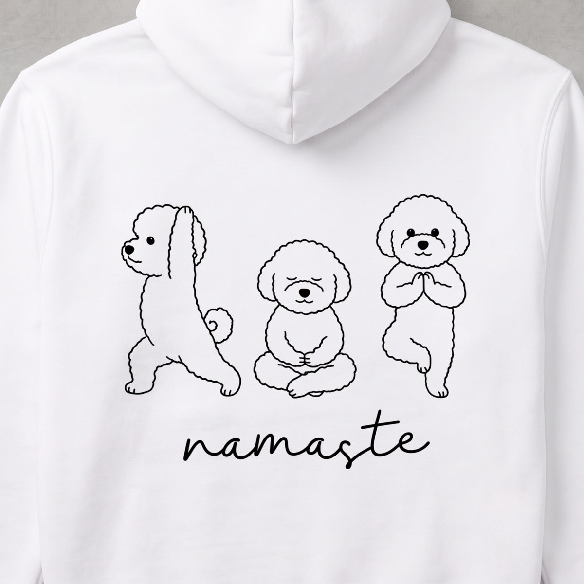 Bichon Frise namaste ビションフリーゼ ヨガ パーカー ｜バックプリント