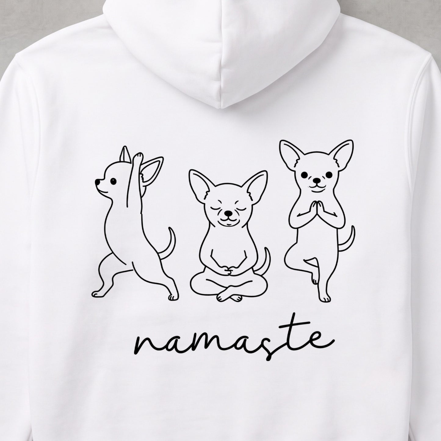 Chihuahua namaste チワワ ヨガ パーカー ｜バックプリント