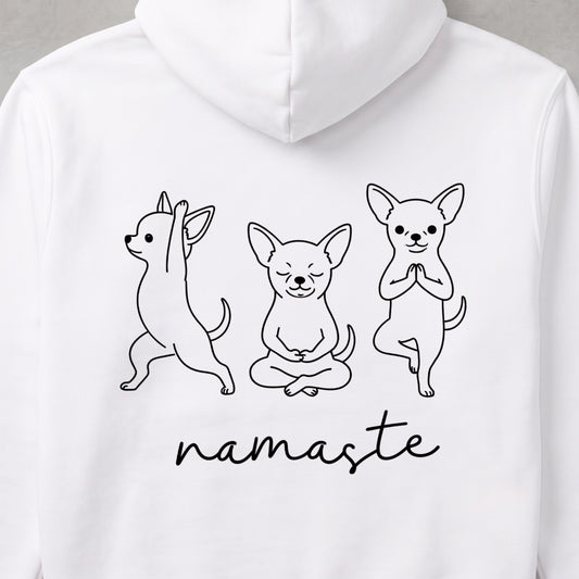 Chihuahua namaste チワワ ヨガ パーカー ｜バックプリント