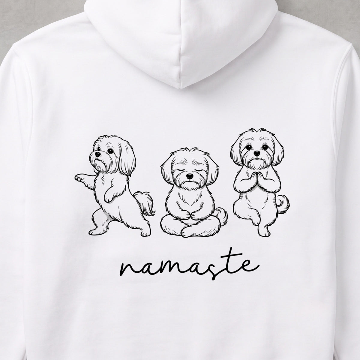 Maltese namaste マルチーズ ヨガ パーカー ｜バックプリント