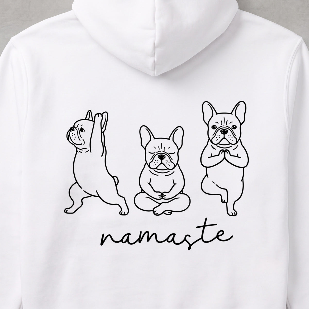 French Bulldog namaste フレンチブルドッグ ヨガ パーカー ｜バックプリント