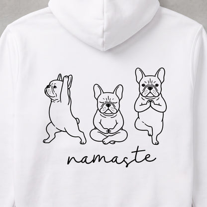 French Bulldog namaste フレンチブルドッグ ヨガ パーカー ｜バックプリント