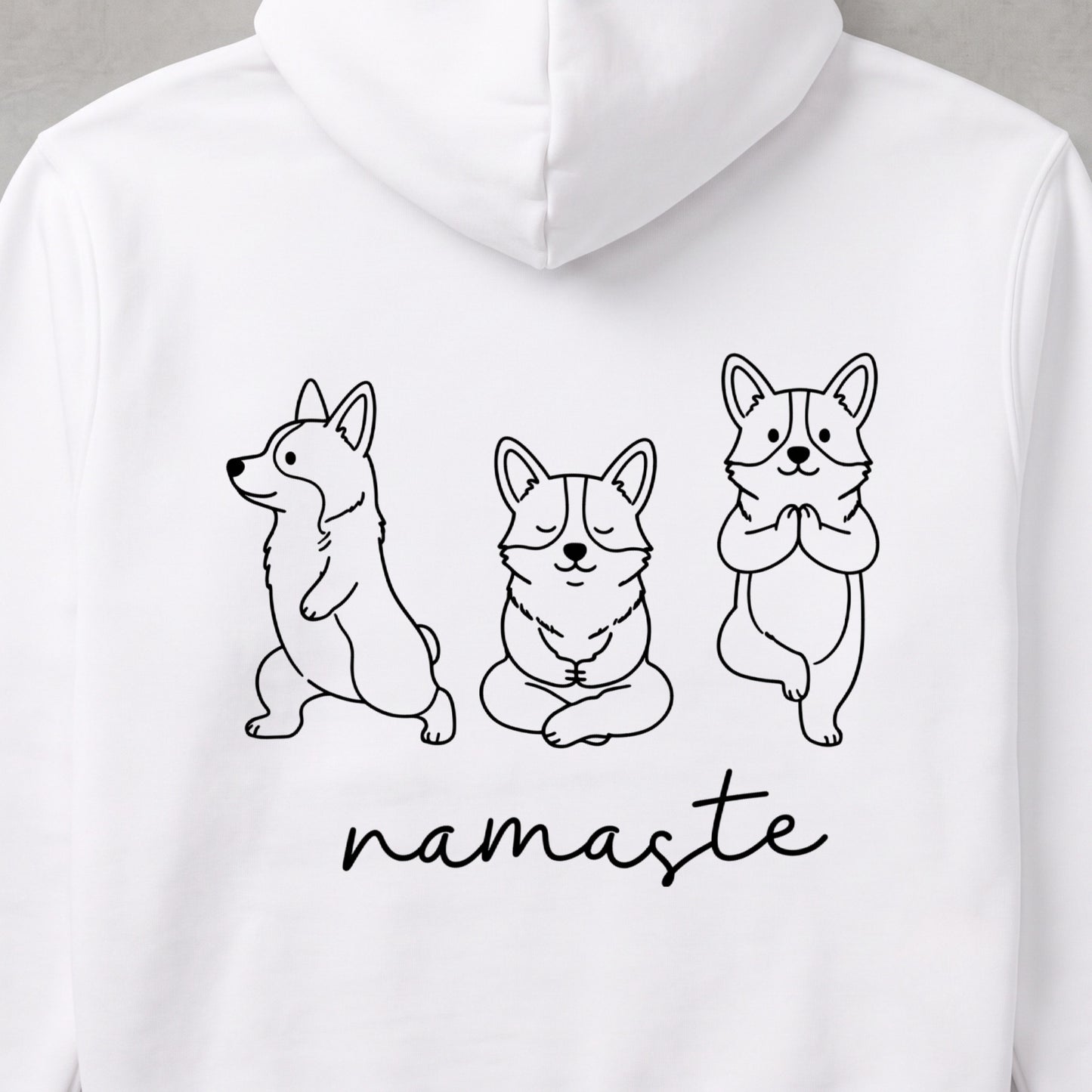 Corgi namaste コーギー ヨガ パーカー ｜バックプリント