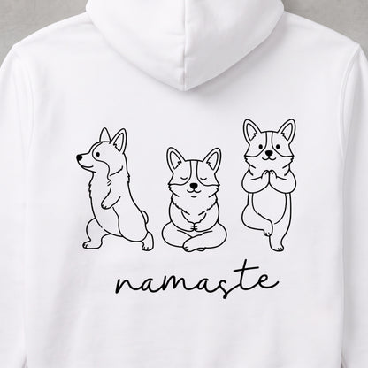 Corgi namaste コーギー ヨガ パーカー ｜バックプリント
