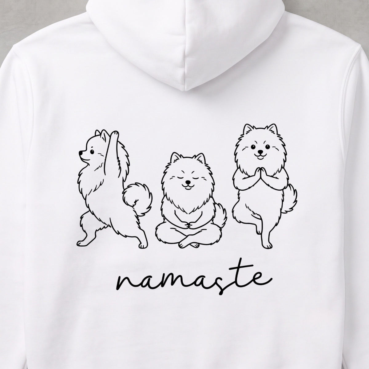 Pomeranian namaste ポメラニアン ヨガ パーカー ｜バックプリント