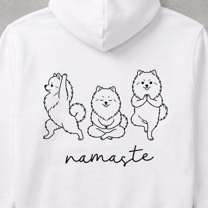 Pomeranian namaste ポメラニアン ヨガ パーカー ｜バックプリント