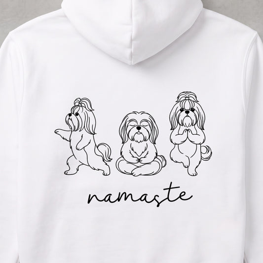 Shih Tzu namaste シーズー ヨガ パーカー ｜バックプリント