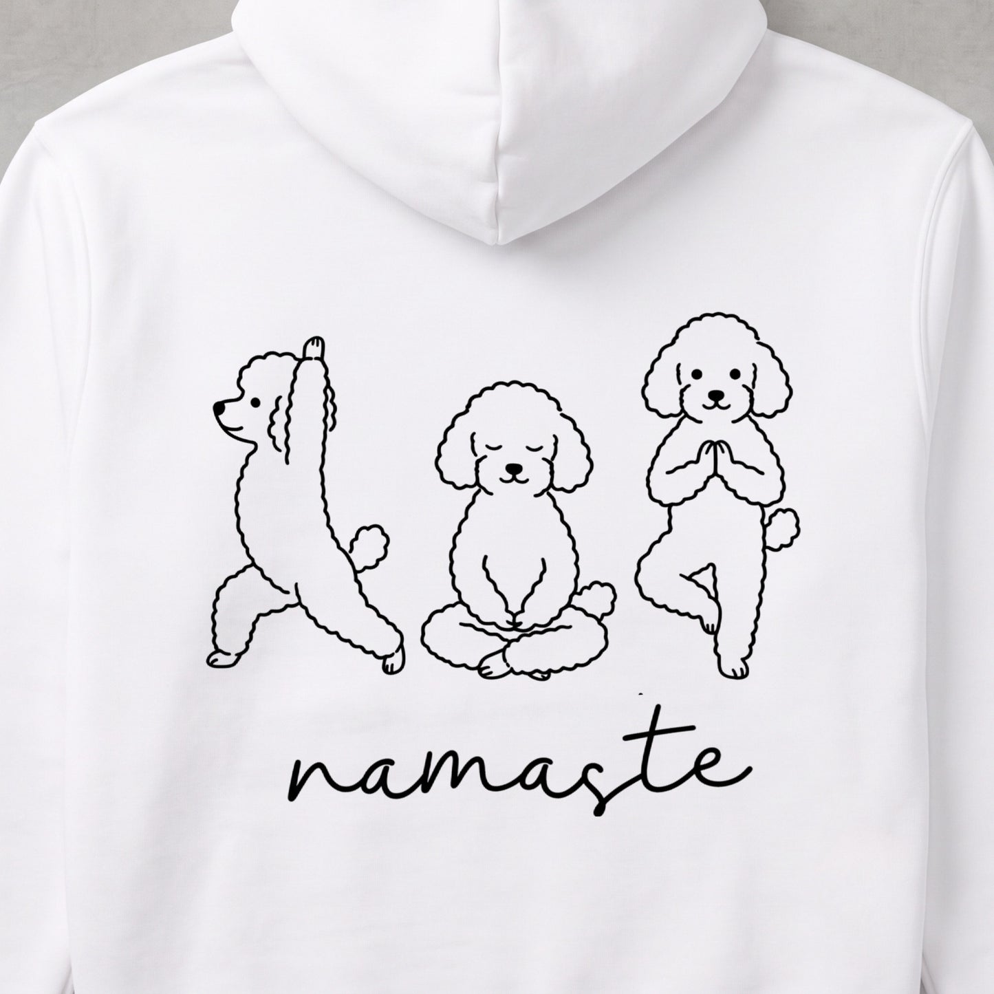 Poodle namaste プードル ヨガ パーカー ｜バックプリント