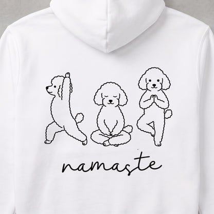 Poodle namaste プードル ヨガ パーカー ｜バックプリント