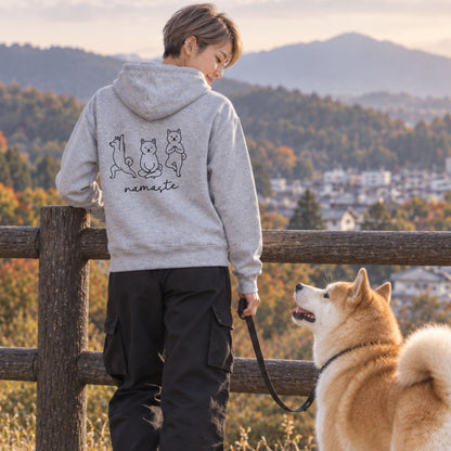 Shiba Inu namaste 柴犬 ヨガ パーカー ｜バックプリント