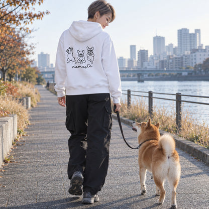 French Bulldog namaste フレンチブルドッグ ヨガ パーカー ｜バックプリント