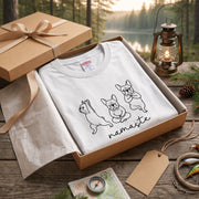 FRENCHIE NAMASTE | フレンチブルドッグ 犬 ヨガ 瞑想 イラスト かわいい ワンポイント 長袖Tシャツ【犬好き・ルームウェア・カジュアル・ギフト】