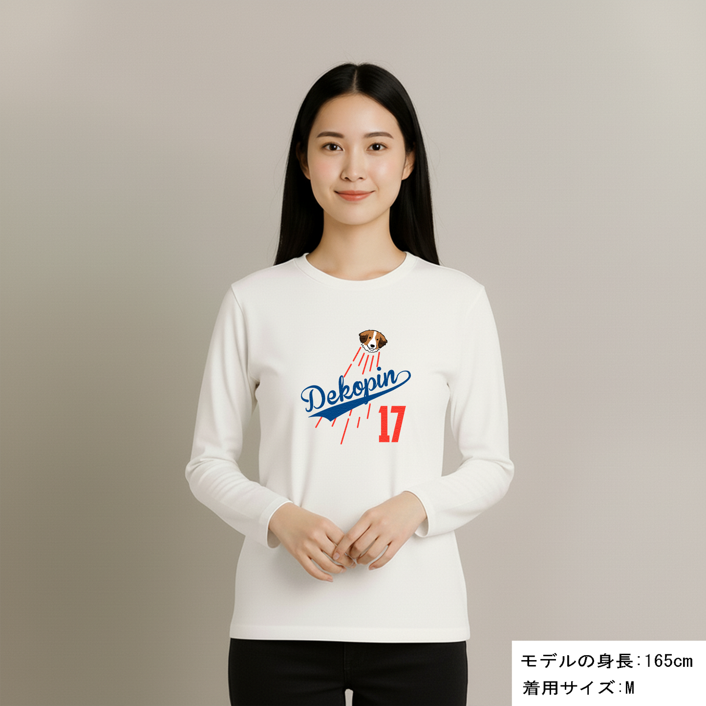 デコピン 犬 ロン t 犬 長袖 t シャツ いぬ  コーイケルホンディエ 大谷 Dekopin